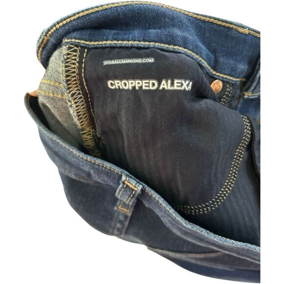 7 for all Mankind Cropped Alexa Jeans Size 27 Dark Wash Classic Closet Staple - Picture 10 of 15